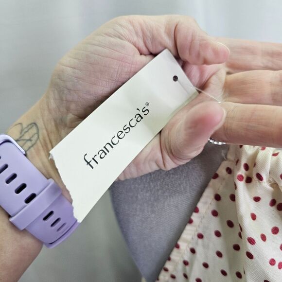 Francesca's Collections Miami Polka Dot Halter Peplum Tank Size Small - Picture 6 of 10